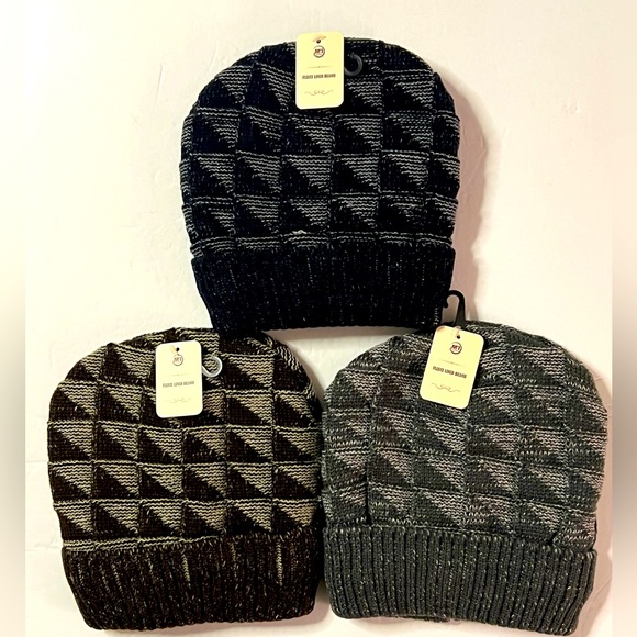 New With Tags Set of Three Fleece Lined Beanies - Picture 1 of 4
